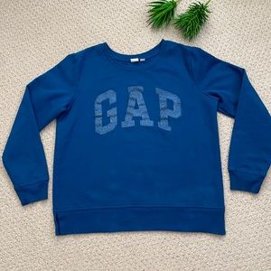 Gap crew neck glitter logo sweatshirt